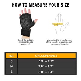Fidqiog Weight Lifting Gloves for Men Women, Ventilated Workout Lifting Gloves with Wrist Support, Gym Mitts with Full Palm Protection for Weightlifting and Gym Fitness (Medium)