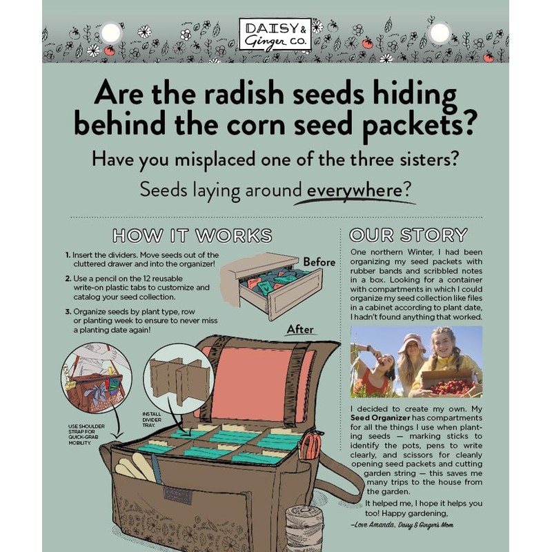 Daisy and Ginger Garden Seed Organizer