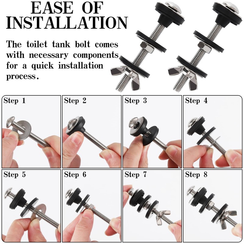 2PCS Universal Toilet Seat Screws Replacement Kit, Heavy Duty Toilet