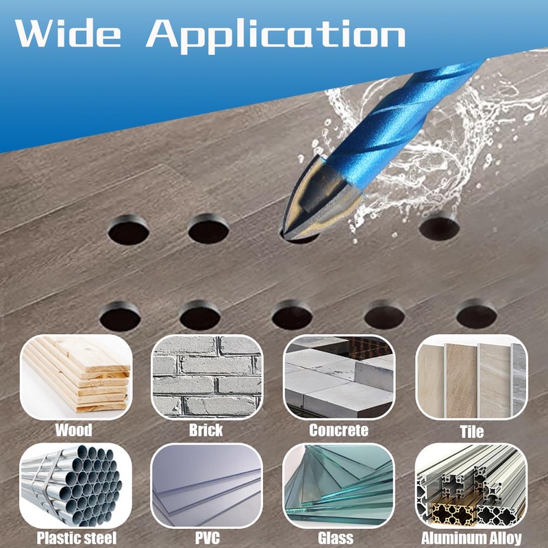 10pcs Masonry Diamond Drill Bits,BeQell 1/4"-1/2" Concrete Diamond Hole Saw