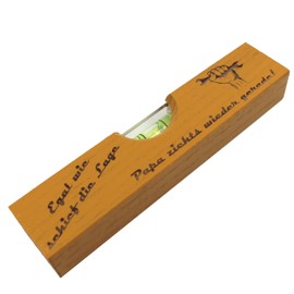 Mini Spirit Level for Father's Day with Dad Motifs, Gift for Dad, Dad is the Best, Dad Birthday, Father's Day Gift, Gifts for Men, Mein Papa kann alles, Men's Day (Yellow)