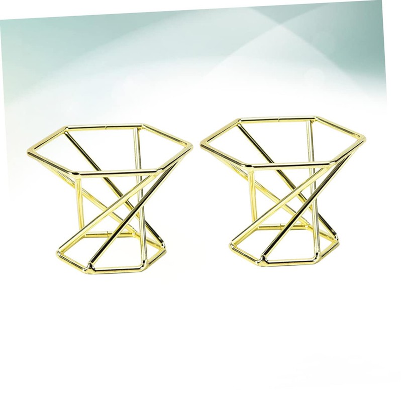 FRCOLOR Stylish Powder Puff Stand 2pcs Stainless Steel Holder Bracket