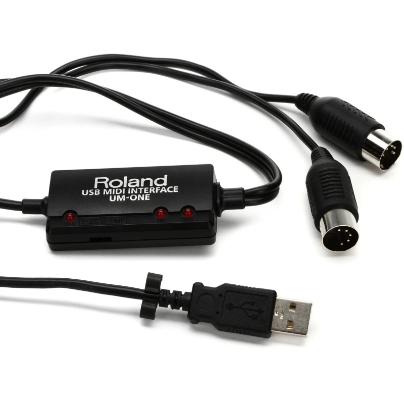 Roland UM-ONE mk2 USB MIDI Interface + Hosa USB-215AB Value