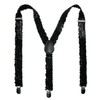 CTM® Women's Elastic Sequins Clip-End Suspenders, Black