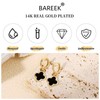 BAREEK Four Leaf Clover Earrings Hoop Dangle 14K Gold Clover