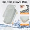 Litter Box Step, Litter Box Ramp/Catcher with Wooden Base, Anti-Tracking