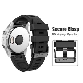 NotoCity Compatible with Fenix 5S Plus Band Silicone Sport Watch Bands for Fenix 5S/Fenix 7S/Fenix 6S/Fenix 6S Pro/D2 Delta S Smart Watch-Black Buckle(Black)