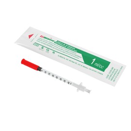 Elimedical Veterinary Syringe U-40 1ml 28G x 1/2" Individually packed, 100pcs/box 10V2813BB