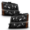 ACANII - For Black Smoke 2003-2006 Chevy Silverado Avalanche Headlights+Bumper