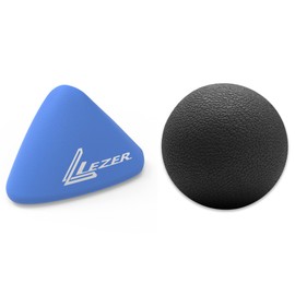 LEZER, Trigger Massage Point, Manual Massage Ball, Muscle Knots Relief Tool, Myofascial Release, Physical Therapy, Plantar Fasciitis, Set of 2 (Blue Trigger and Black Ball)