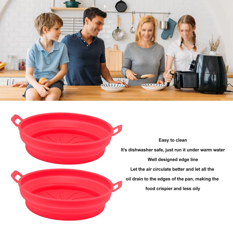 2 PCS Fryer Silicone Basket Nonstick Silicone Liners Fryer Pot