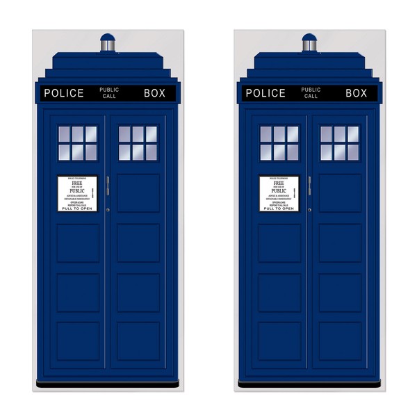 Beistle 2 Piece Police Call Box Door Covers, 30" x 6' Party Decorations, Multicolored