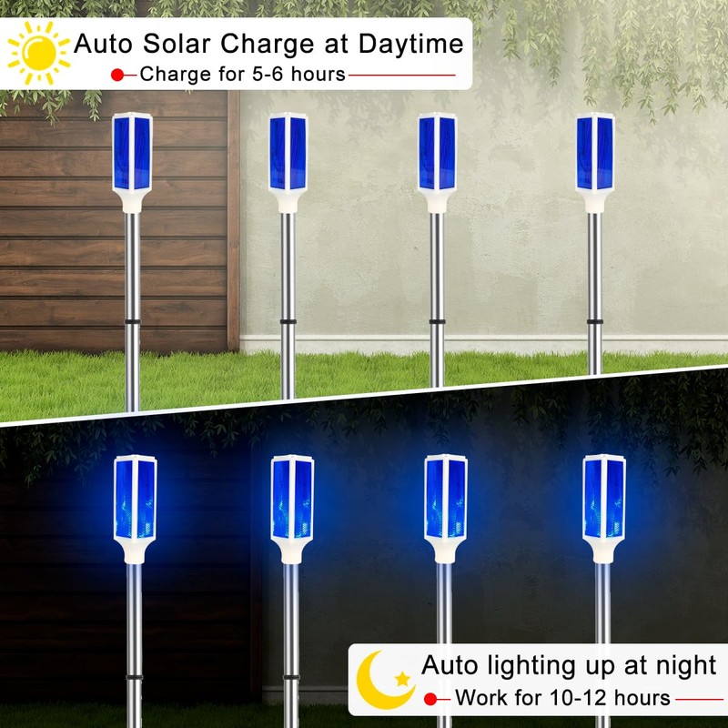 Aolyty Solar Lights Outdoor, Waterproof Driveway Markers Reflective, Warning Flash