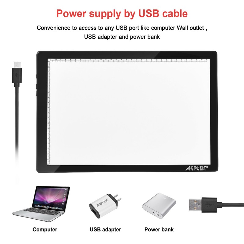 Light Box,Magnetic A4 Light Pad LED Tracing Light Board Physical