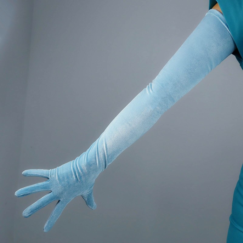DooWay Guantes de terciopelo súper largos para mujer, longitud del