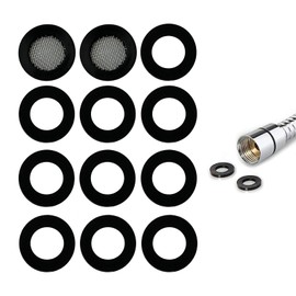 10Pcs 1/2 Inch Rubber Washer and 2Pcs Shower Head Filter Gasket with Stainless Steel Mesh Filter O-Rings Washer Gasket for Shower Filter and Hose Gaskets