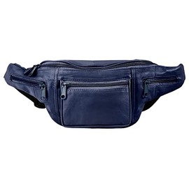LEONARDO VERRELLI 3900037 Unisex Bum Bag Leather, blue, Hip bag