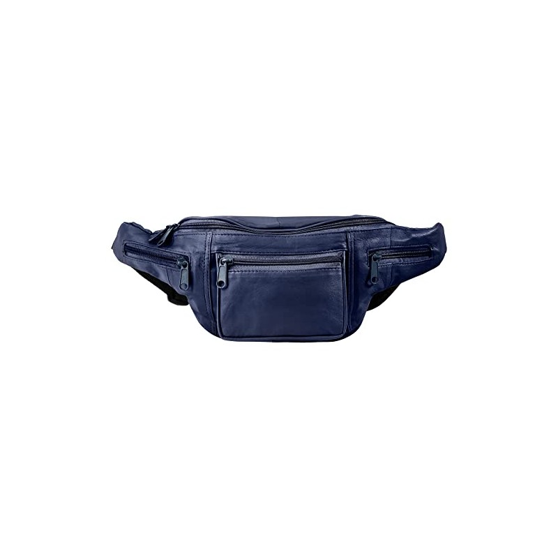 LEONARDO VERRELLI 3900037 Unisex Bum Bag Leather, blue, Hip bag