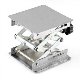 VERY100 Laboratory Equipment, Lab Jack, Stainless Steel Mini Elevating Platform, Small Elevation Workbench, Advanced Adjustment of Objects and Laboratory Equipment, Research, Learning, Education, Classes, Physics and Chemistry Experiments, 3.9 x 3.9 x 5.