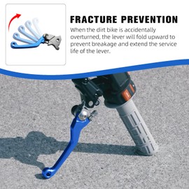BAOUFF Dirt Bike Clutch Brake Lever,CNC Billet Pivot Foldable Levers for TW200/TW225 01-23/XT250 08-23/SEROW 225/250 86-20/WR250R 08-20/WR250X 08-17/XT250X 06-17 - Blue