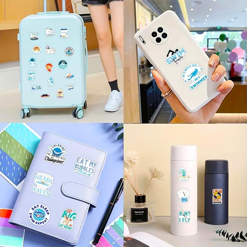 PMLAND 100 Pcs (2 Pack of 50 Designs) Waterproof Stickers