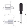 TIHOOD 2PCS Push Plunger Lock with 1pc Slotted Screwdriver, 3/4-inch(19mm)