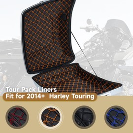 Mocardine Tour Pack Liners Custom Stitching Liners Ideal for Harley Razor Tour Pack 2014-2023 Orange Thread Stitching Perfectly Fits Our Tour Pack