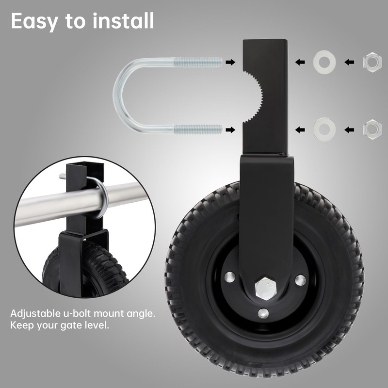 Gate Wheel 8 inch Under Mount Farm Gate Caster with