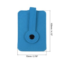 PATIKIL Retractable Key Suitcase Felt Car Key Organiser Bag with Drawstring for Home Office Car Keys Sky Blue, sky blue