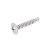100Pcs Self Drilling Screw M4.2x25 Round Washer Stainless Steel Fastener
