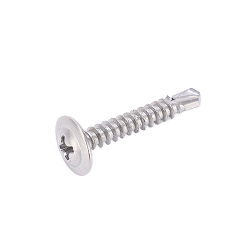 100Pcs Self Drilling Screw M4.2x25 Round Washer Stainless Steel Fastener