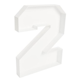 Caja de mesa de cumpleaños con número rellenable de 10 pulgadas, para decoración de cumpleaños (blanco, número 2)
