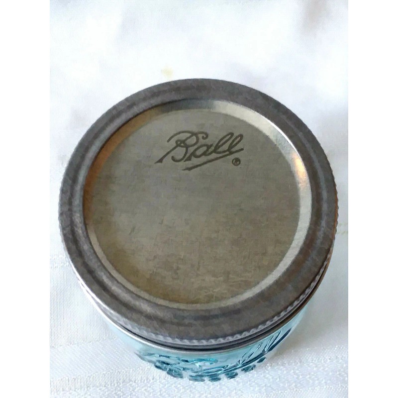 BALL 1/2 HALF PINT Aqua BLUE MASON Jar - "Collector's