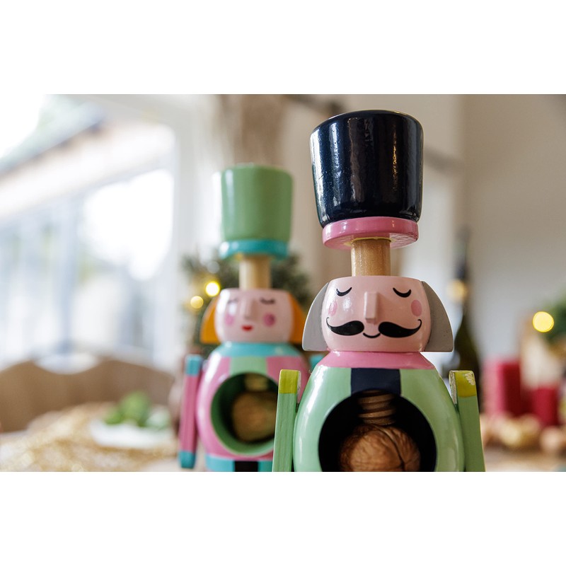 KitchenCraft KCXMNUTMAN Nutcracker Collection Wooden Nut Cracker, Male, Gift Tagged,