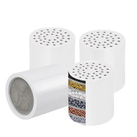 NearMoon 15 - Stage Replacement Cartridge Universal High Output Shower Filter with VC, Reduce Hard Water, Heavy Metal Impurity, Improve Skin & Hair, Fit Any Similar Filter (4 pack)