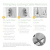 3 x White TruMAX Fixed Cable Restrictor Window Safety Security