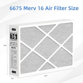 6675 Merv 16 Air Filter 20x25x5 Efficient Air Filter Compatible with Lennox 6675 and Lennox HCC20-28 Furnace HVAC System, Part Number HCF20-16, 2 Pack
