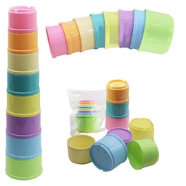 WORUIB 1set Stacking Cups,rabbit Stacking Cups,sensory Toys for Children over 12 Months Old,multi-color Stacked Toys,suitable for Nursery Children and Kids.(8pcs)