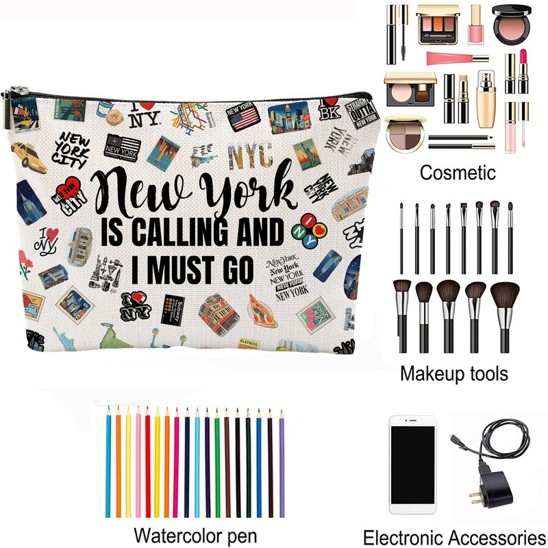 XYZONE Mix Makeup Bag, white, New York