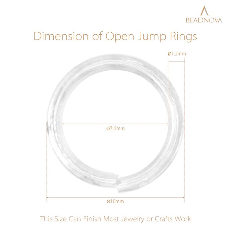 BEADNOVA 10mm Jump Rings Silver Jewelry Jump Rings for Jewelry