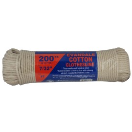 T.W Evans Cordage 43-077 7/32-Inch Evandale Cotton Clothesline 200-Feet Hank