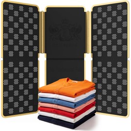 BoxLegend Shirt Folder V7 Metal for Wear Resistance Clothes Folding Board Storage Tshirt Folder Board Metal Edging and Joints Laundry Folding Board Black
