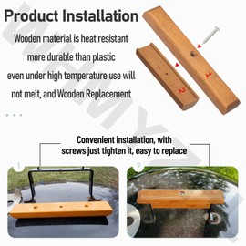 2-Pack Custom Wooden Replacement Handle for Weber Charcoal Grill - with Mounting Screws, Fits on Any Weber Kettle or WSM Made After 1979