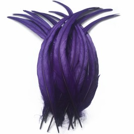 Sowder Rooster Coque Tail Feathers 14-16inch(35-40cm) for Costume DIY Crafting Home Wedding Decoration Tying Feather Party Performances Pack of 20 (purple)
