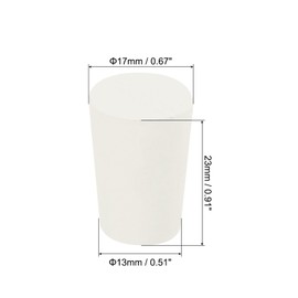 sourcing map Rubber Tapered Plug 13mm to 17mm Solid Test Tubes Bungs Stopper White for Lab Home 10 Pieces