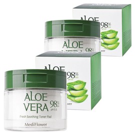 Mediflower Aloe Vera Fresh Soothing Toner Pad 180ml, 60 sheets, 2 pcs / 메디플라워 알로에 베라 프레쉬 수딩 토너패드 180ml, 60매입, 2개