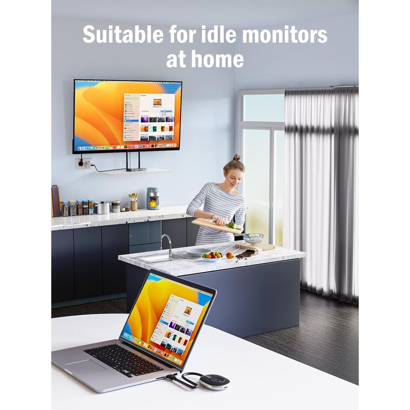 Lemorele Wireless USB C Transmitter and Receiver Kit, 5G Wireless