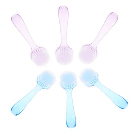 Outanaya Face Brush Set 6pcs Exfoliating Facial Washing Brush for Deep Clean Safe for Sensitive Skin Blue/purple Present