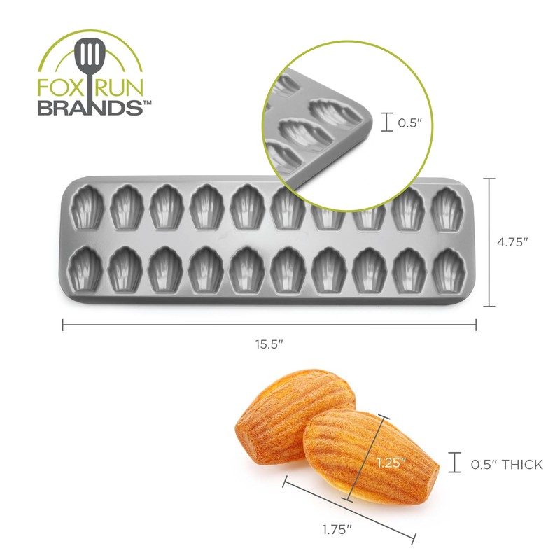 Fox Run Mini Madeleine Pan, 20-Cup, Non-Stick
