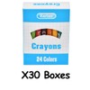 Rarlan Crayons Bulk, 30 Crayon Packs with 24 Assorted Colors,